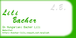 lili bacher business card